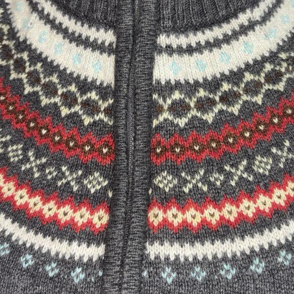 Vintage Y2k COLUMBIA Sweater M Fair Isle Full Zip Cotton Angora Cardigan Medium - Picture 3 of 10
